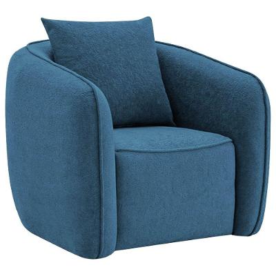 Poltrona Decorativa Sala De Estar Recepção Florença Linho - Doce Sonho Móveis Azul Royal