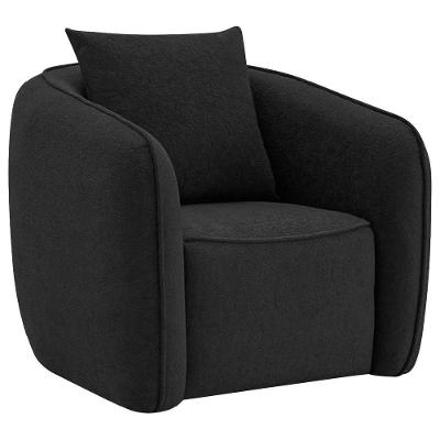 Poltrona Decorativa Sala De Estar Recepção Florença Bouclé - Doce Sonho Móveis Preto