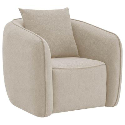 Poltrona Decorativa Sala De Estar Recepção Florença Linho - Doce Sonho Móveis Bege