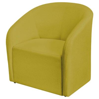 Poltrona Luxo Decorativa Luiza Max Suede Amarelo