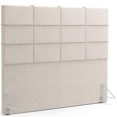Cabeceira Para Cama Box Roma W01 Casal 140 Cm Com Frame Madeira Reflorestada Linho Linho Cru