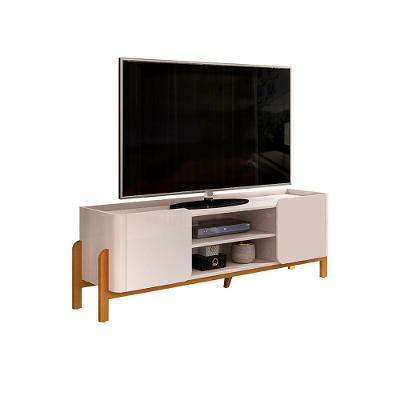 Bancada Cher 2 Portas Com Cantos Arredondados Off White Com Cedro