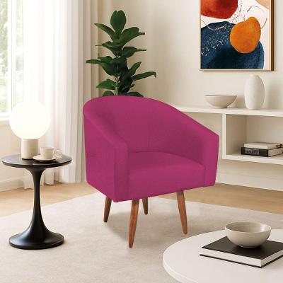 Poltrona Decorativa Jade Design Moderno Sala De Estar Quarto Escritório Confortável Luxo Pés Palito Suede Pink