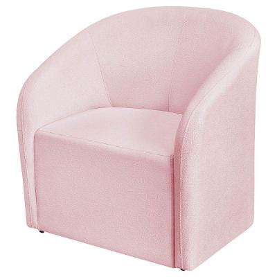 Poltrona Luxo Decorativa Luiza Max Suede Rosa Bebê