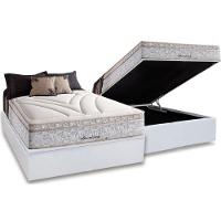 Cama Box Baú Casal: Colchão Molas Herval Maxspring American + Base CRC Courano White(138x188) - 1