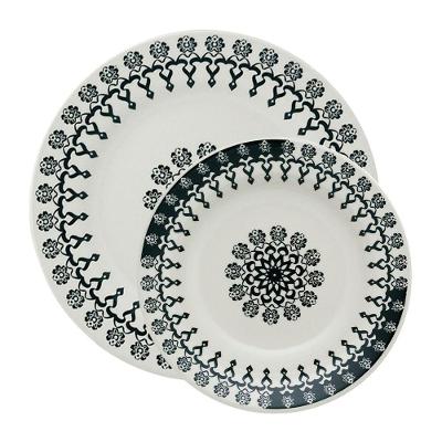 Kit Pratos Rasos E Fundos Donna Folk Oxford® Cerâmica 4 Peças