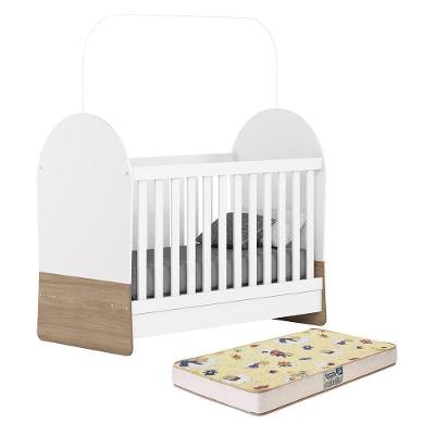 Berço Americano Mini Cama Magia Branco-jequitibá Com Colchão Supreme - Móveis Henn