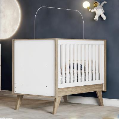 Berço Americano Mini Cama Confete MDF MDP com Colchão Incluso Branco