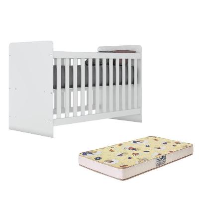 Berço Convencional Labirinto MDP MDF com Colchão Supreme Branco