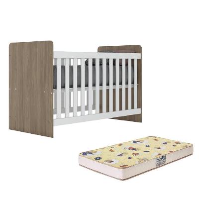 Berço Labirinto Rústico-branco Com Colchão Supreme - Móveis Henn