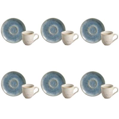 Conjunto De Xícara De Cafezinho Com Pires 06 Peças Bio Wave Porto Brasil
