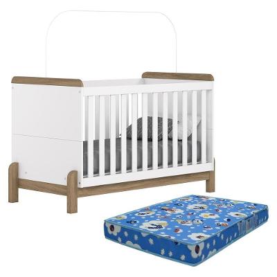 Berço Americano Mini Cama Ternura Branco-jequitibá Com Colchão Baby Physical - Móveis Henn