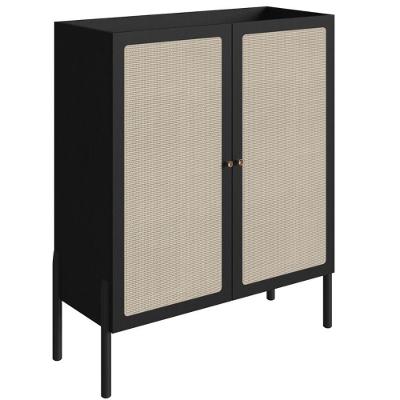 Bar Armário Com Pés De Madeira Oslo - Nero