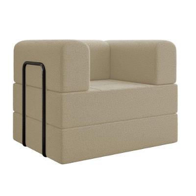 Poltrona Decorativa Joana Modular Sala Linho Para Sala Linho Bege