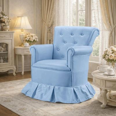 Poltrona Amamentação Descanso Balanço Confortável Quarto Cadeira Sala Leitura Corino corino Azul