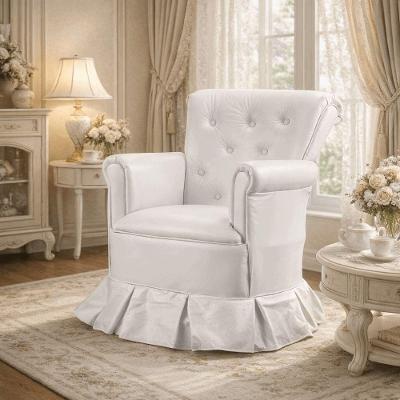 Poltrona Amamentação Descanso Balanço Confortável Quarto Cadeira Sala Leitura Corino corino Branco