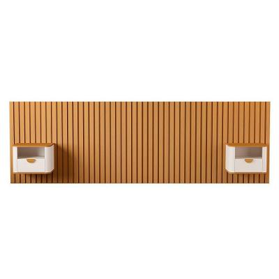 Cabeceira Ripado Maracá King 2 Mesas Jb Buriti Off White Com Nature - Moveis Jb