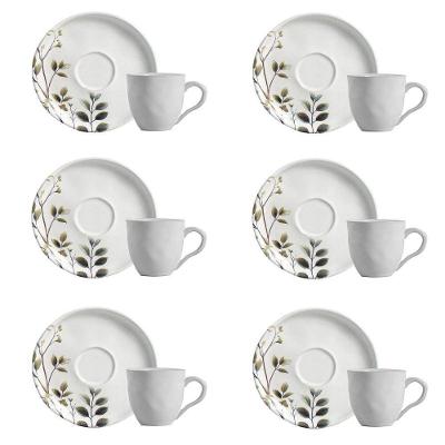 Conjunto De Xícara De Cafezinho Com Pires 06 Peças Bio Birdy Porto Brasil