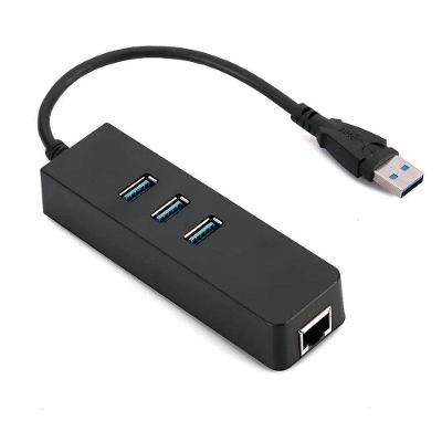 Conversor Usb 3.0 Para Rede Rj45 Gigabit (10-100-1000mbps) + Hub 3x Portas Usb 3.0 - Cdc-2872