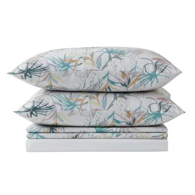 Jogo De Lençol Bella Queen 4 Peças Percal 200 Fios Estampado Floral - Aquarela - 100% Poliéster