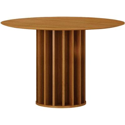 Mesa De Jantar Flora Cinamomo Base Em Madeira 1,08 M Leifer Móveis