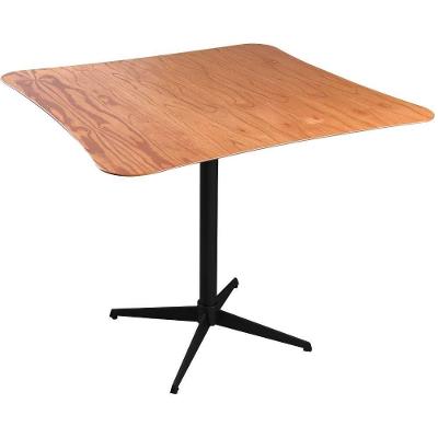 Mesa De Jantar Copa Castanho Base Em Metal Preto 90 Cm