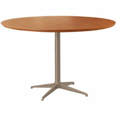 Mesa De Jantar Sofia Castanho Base Em Metal Champanhe 90 Cm