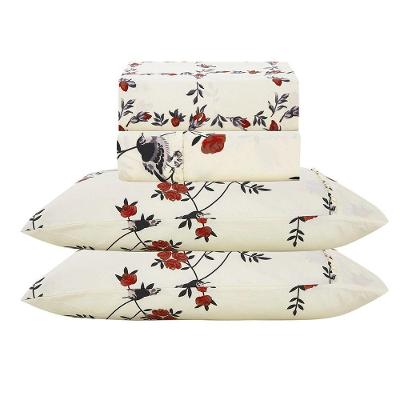 Jogo De Lençol Lislie Queen 4 Peças Micropercal 300 Fios Estampado Floral - Rosinhas - 100% Poliéster