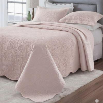 Colcha Casal Padrão Pratika Dupla Face 03 Peças - Rosê Claro - 100% Poliéster