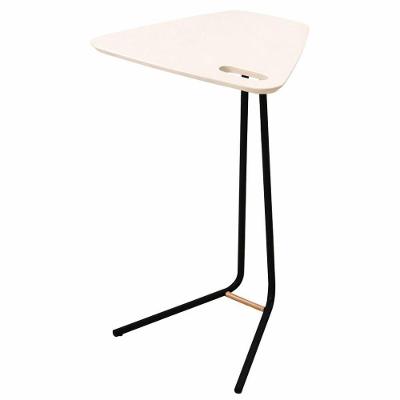 Mesa De Apoio Flat Off White Em Metal Preto