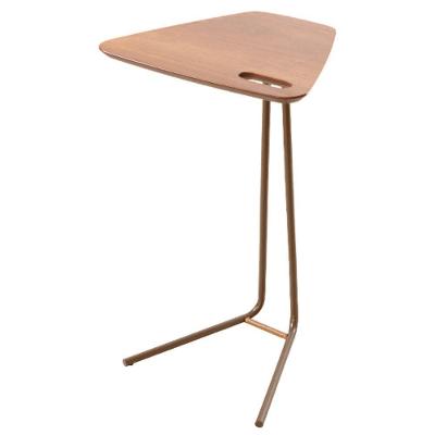 Mesa De Apoio Flat Castanho Em Metal Café