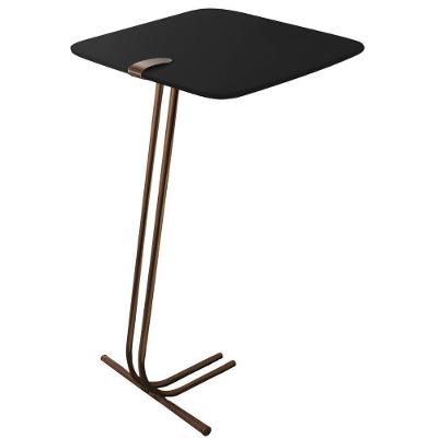 Mesa De Apoio Soft Preto Em Metal Café