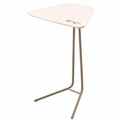 Mesa De Apoio Flat Off White Em Metal Champanhe