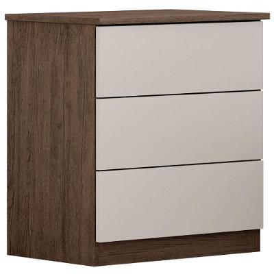 Mesa De Cabeceira 028 New Canion Off White 3 Gavetas Móveis Valverde