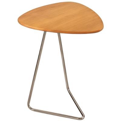 Mesa De Apoio Folha Castanho Em Metal Champanhe 69 Cm