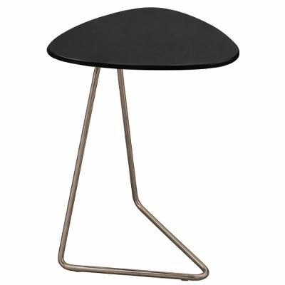 Mesa De Apoio Folha Preto Em Metal Champanhe 69 Cm