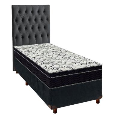 Box Cinza+colchão Solteiro Airtech 150 Ortobom+cabeceira