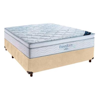 Cama Box Perola + Colchão Casal Freedom Ortobom