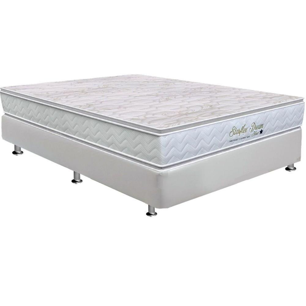 Cama Box Casal: Colchão Molas Ensacadas Orthoflex MasterPocket Starflex Dream New + Base CRC Courano White(138x188) - 1