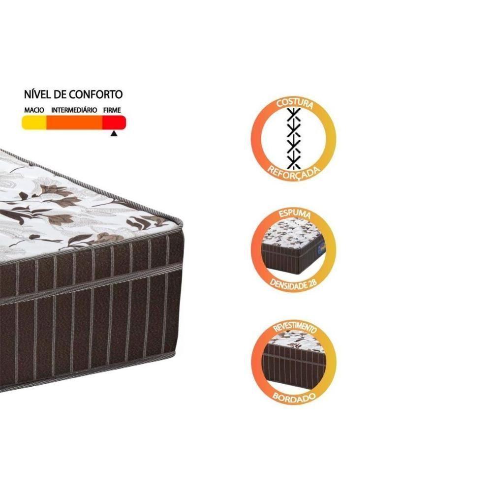 Cama Box Casal: Colchão Espuma Polar D28/EP Orthoface + Base CRC Rústico Clean(138x188) - 6