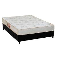 Cama Box Casal: Colchão Espuma D33 Castor Sleep Max Relax + Base CRC Suede Black(138x188) - 1