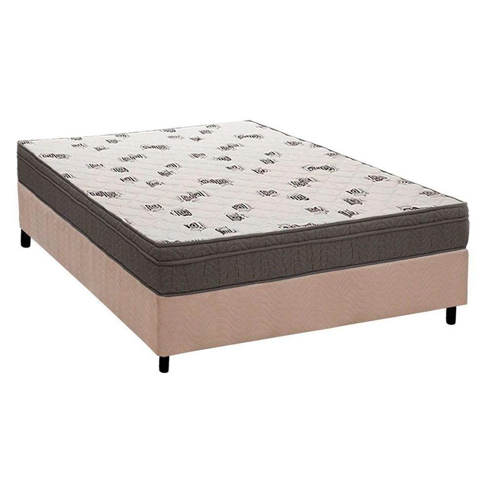 Cama Box Casal: Colchão Espuma D45 Ortobom Light Ortopilow + Base CRC Suede Clean(138x188) - 1