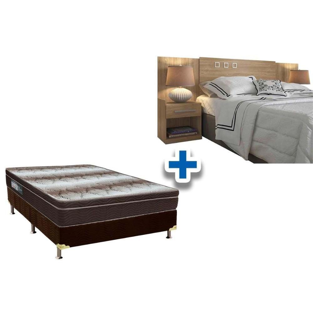 Cama Box Casal CRC + Colchão Ortopédico Light Ortobom + Cabeceira Plus Atacama - 1