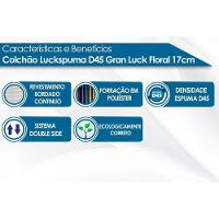 Cama Box Queen: Colchão Espuma D45 Luckspuma Gran Luck Floral Pró Saúde + Base CRC Courano White(158x198) - 3