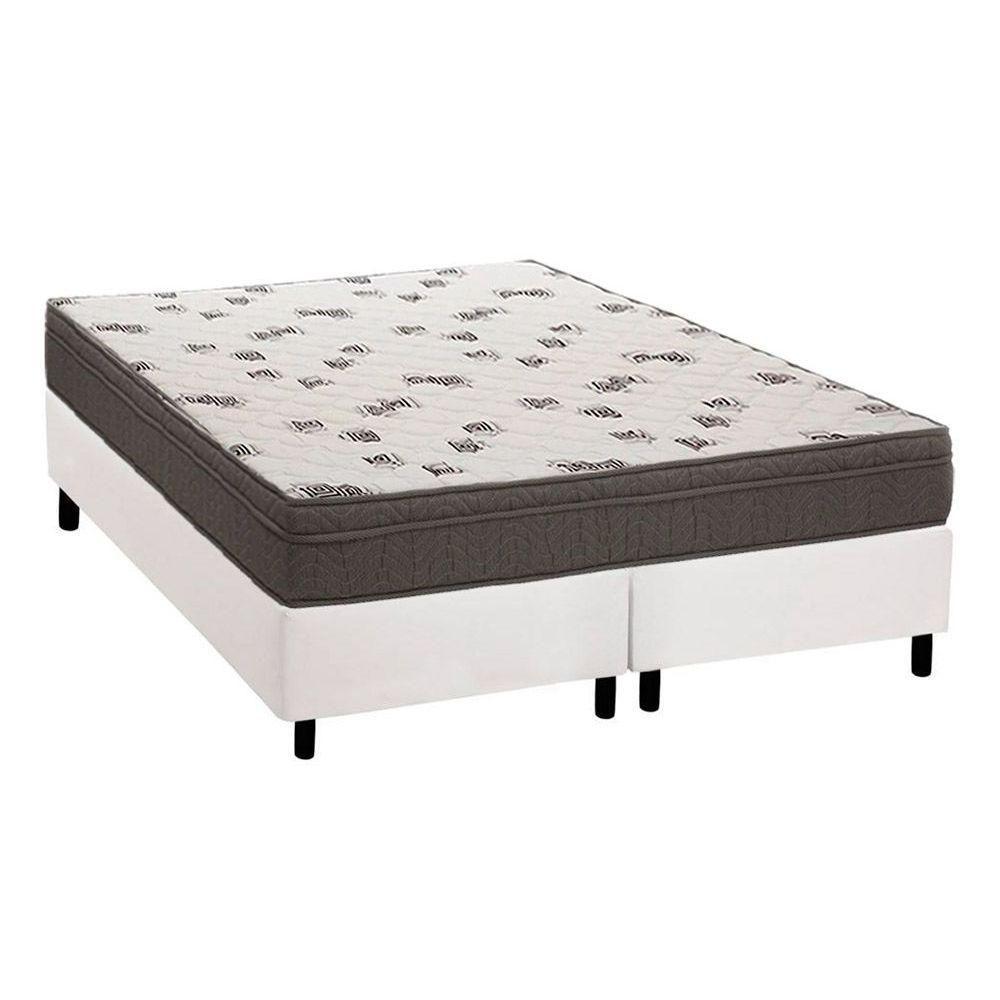 Cama Box Queen: Colchão Espuma D45 Ortobom Light Saúde Ortopilow + Base CRC Courano White(158x198) - 1