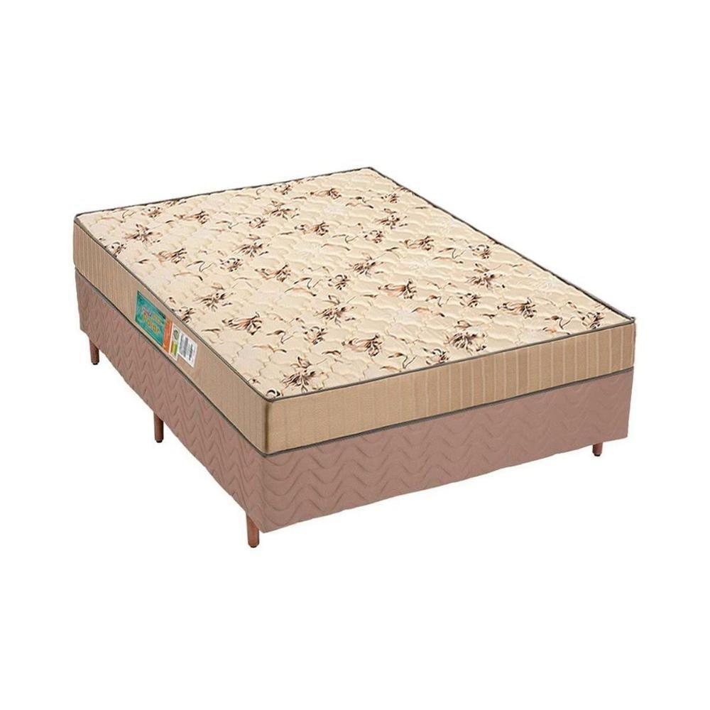 Cama Box Casal: Colchão Espuma D45 Polar Pérola Clean + Base CRC Rústico Clean(138x188) - 1