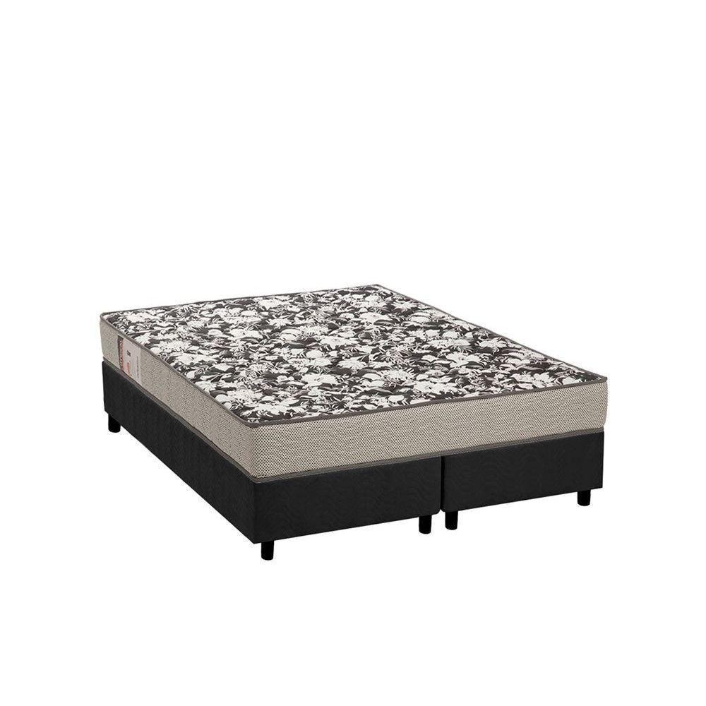 Cama Box Queen: Colchão Espuma Ortobom Physical Ultra Resistente + Base CRC Suede Gray(158x198) - 1