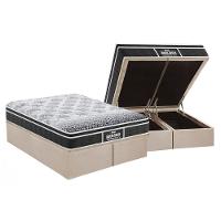 Cama Box Baú Queen: Colchão Anatômico Probel D28 / EP Guarda Costas PróMiddle Plus + Base CRC Suede Clean(158x198) - 1