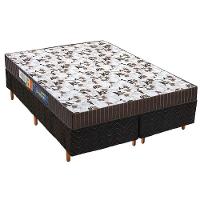 Cama Box Queen: Colchão Espuma D33 Polar Pérola + Base Crc Fantasy Black(158X198) - 1