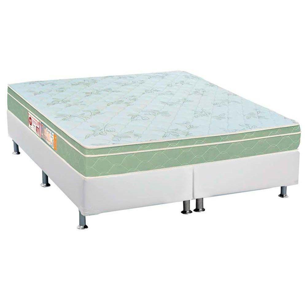 Cama Box King: Colchão Espuma D33 Castor Sleep Max + Base CRC Courano White(193x203) - 1